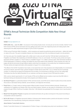 DTNA' Annual Technician Kill Competition Add New Virtual Round