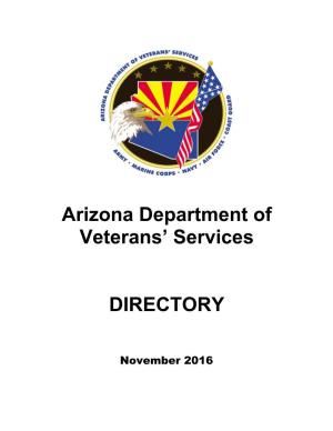 Arizona Department of Veterans' Services DIRECTORY