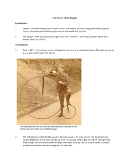 The History of the Bicycle Introduction 1 People Started Building Bicycles