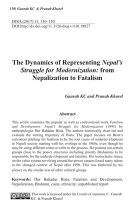 The Dynamics of Representing Nepal's Struggle for Modernization