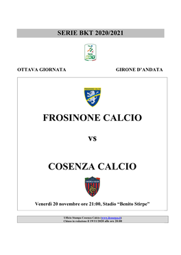 Match Program Frosinone