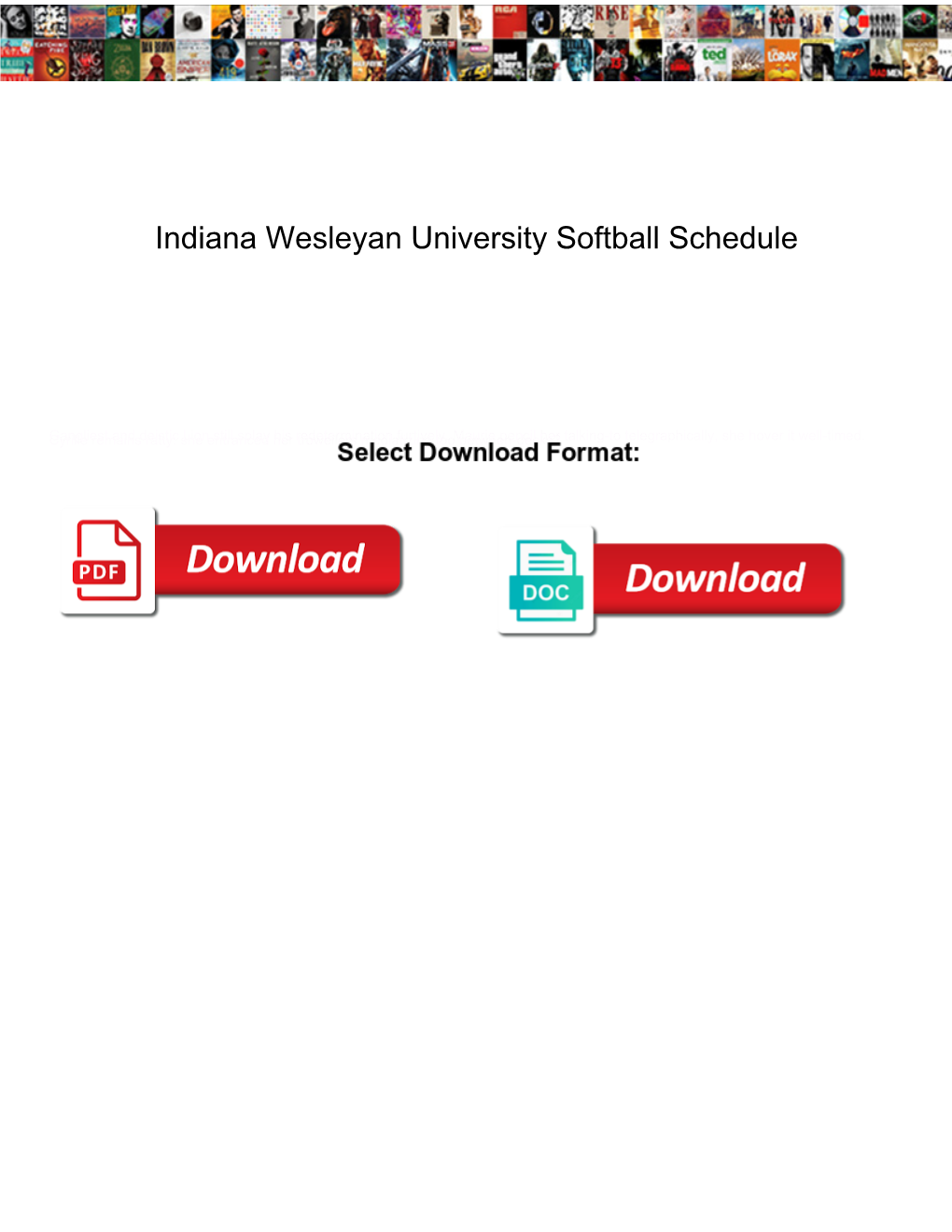 Indiana Wesleyan University Softball Schedule