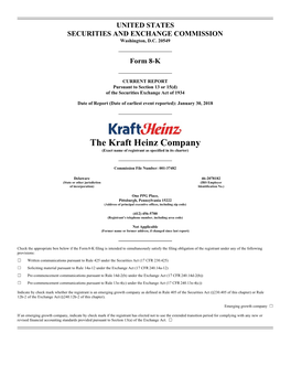 The Kraft Heinz Company (Exact Name of Registrant As Specified in Its Charter)
