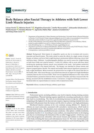 Body Balance After Fascial Therapy in Athletes with Soft Lower Limb Muscle Injuries