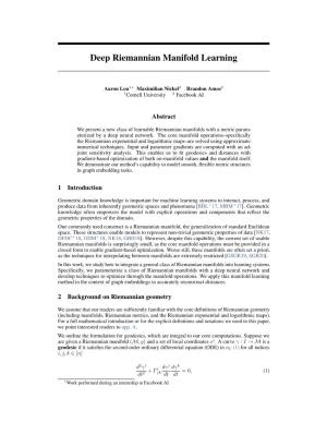 Deep Riemannian Manifold Learning