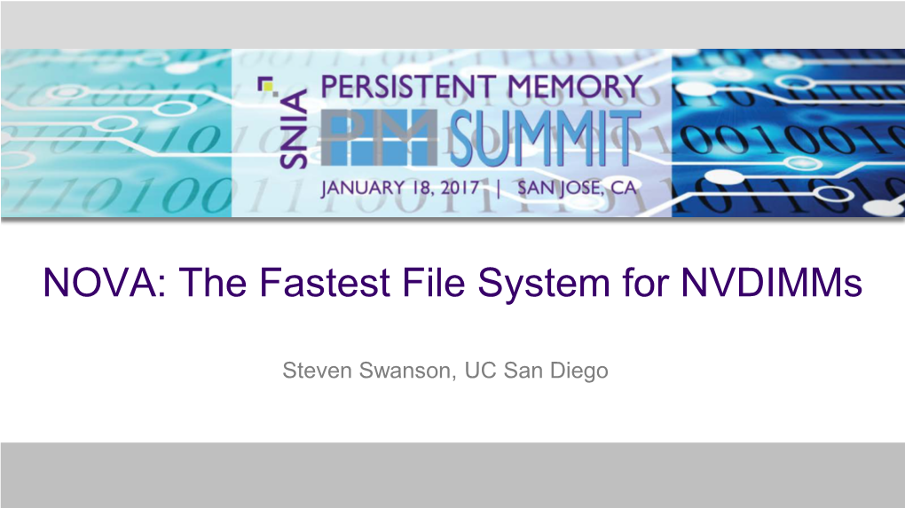 NOVA: the Fastest File System for Nvdimms