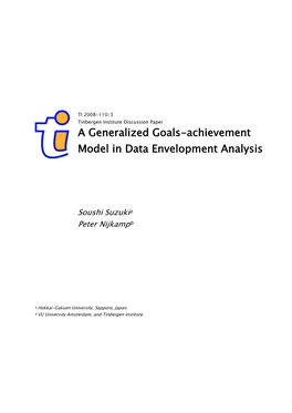 A Generalized Goals-Achievement Model in Data Envelopment Analysis