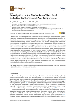 Investigation on the Mechanism of Heat Load Reduction for the Thermal Anti-Icing System