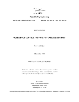 Outer-Loop Control Factors for Carrier Aircraft