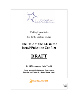 The Role of the EU in the Israel\Palestine Conflict