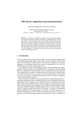 Physics Application Programming Interface