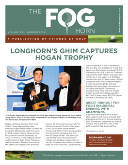 Longhorn's Ghim Captures Hogan Trophy