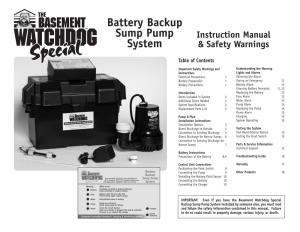 Battery Backup Sump Pump System