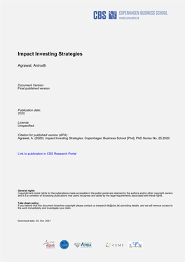 Impact Investing Strategies
