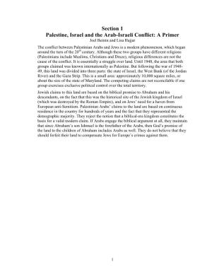 Section 1 Palestine, Israel and the Arab-Israeli Conflict: a Primer