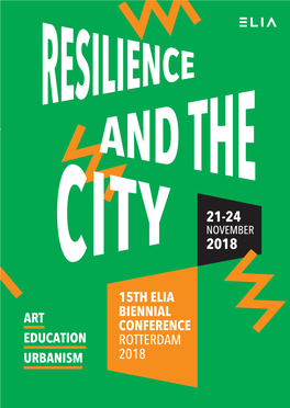 15Th Elia Biennial Conference Rotterdam 2018 Urbanism Education
