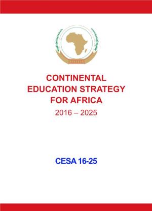 Continental Education Strategy for Africa 2016 – 2025