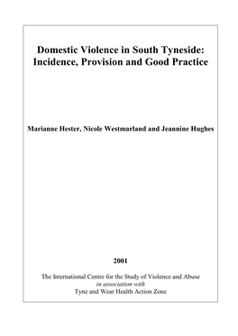 Domestic Violence in South Tyneside: Incidence, Provision and Good Practice