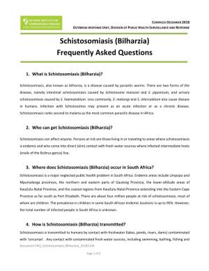 Schistosomiasis (Bilharzia) Frequently Asked Questions