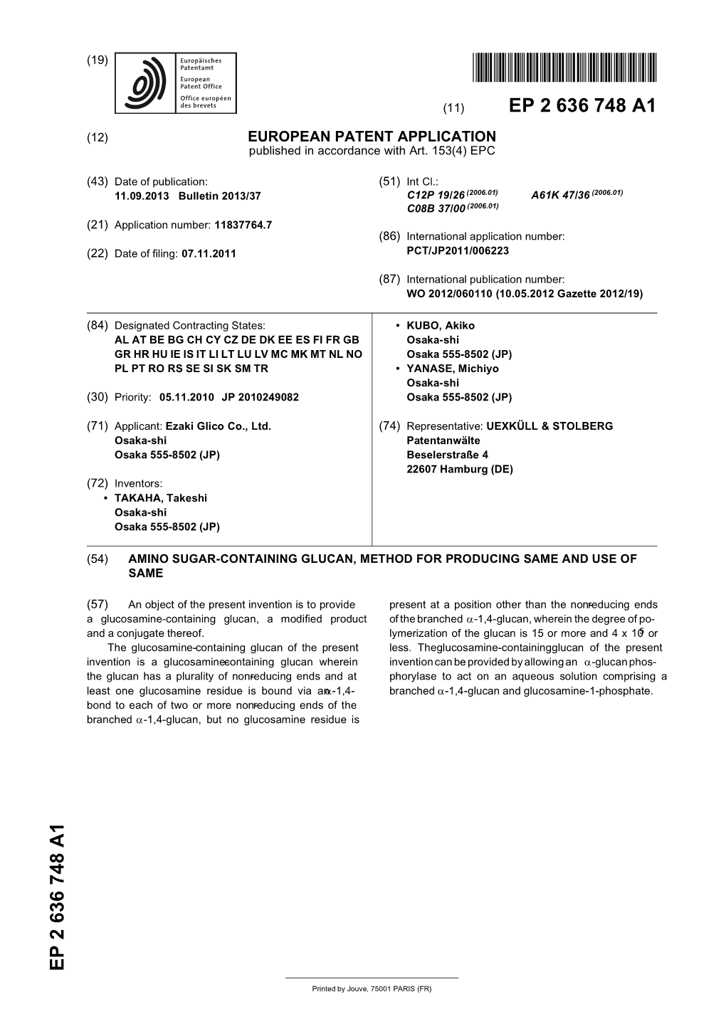 Amino Sugar-Containing Glucan, Method for Producing Same and Use of Same