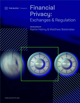 Financial Privacy: Exchanges & Regulation