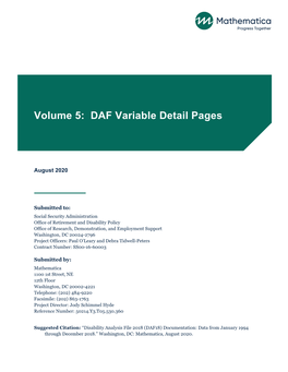 Volume 5: DAF Variable Detail Pages