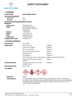 SDS US 2945 Version #: 02 Revision Date: 03-17-2021 Issue Date: 01-21-2020 1 / 10 Precautionary Statement Prevention Obtain Special Instructions Before Use