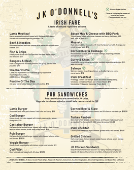 Irish Fare Pub Sandwiches