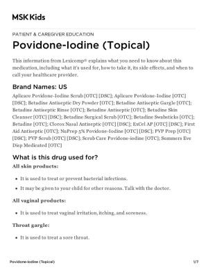 Povidone-Iodine (Topical)