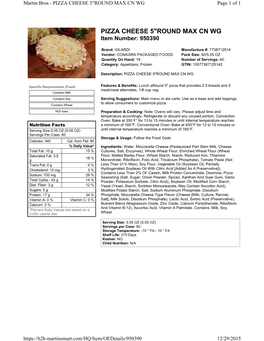 PIZZA CHEESE 5"ROUND MAX CN WG Page 1 of 1