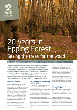 20 Years in Epping Forest Seeing the Trees for the Wood