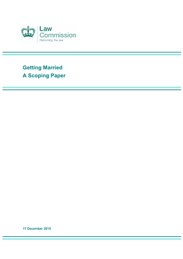 Getting Married a Scoping Paper