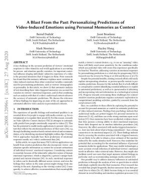 Personalizing Predictions of Video-Induced Emotions Using Personal Memories As Context