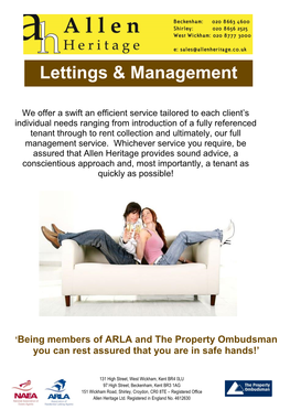 Lettings & Management Service