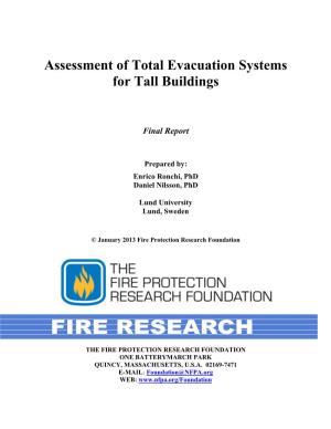 Assessment of Total Evacuation Systems for Tall Buildings