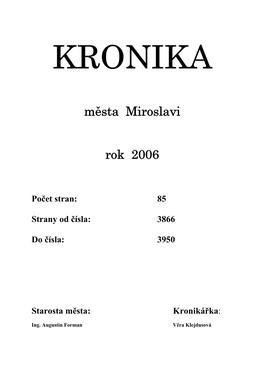 Města Miroslavi Rok 2006