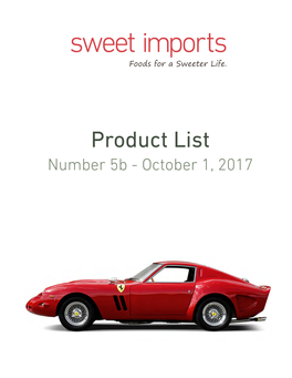 Product List Number 5B - October 1, 2017