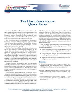 The Hopi Reservation Quick Facts