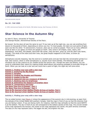Star Science in the Autumn Sky by John R