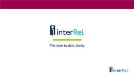 The Door to Data Clarity About Interrel