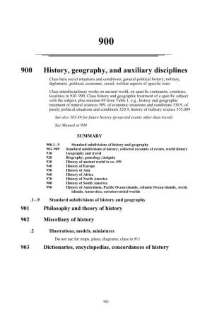 900 History, Geography, and Auxiliary Disciplines