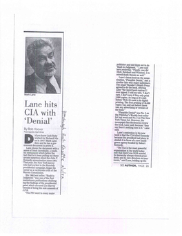 Lane Hits CIA with `Denial'