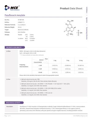 Pazufloxacin Mesylate | Medchemexpress