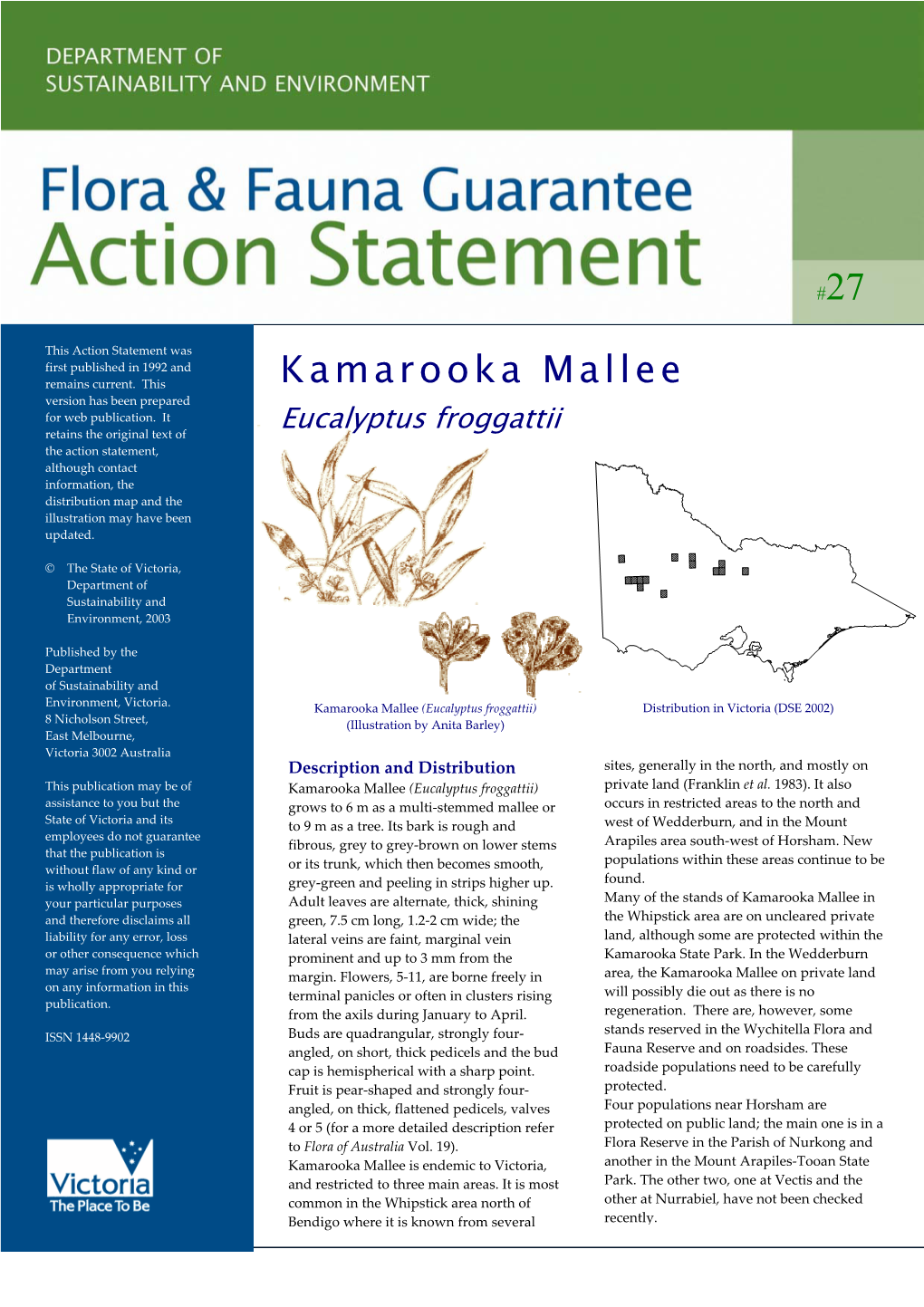 Kamarooka Mallee Version Has Been Prepared for Web Publication