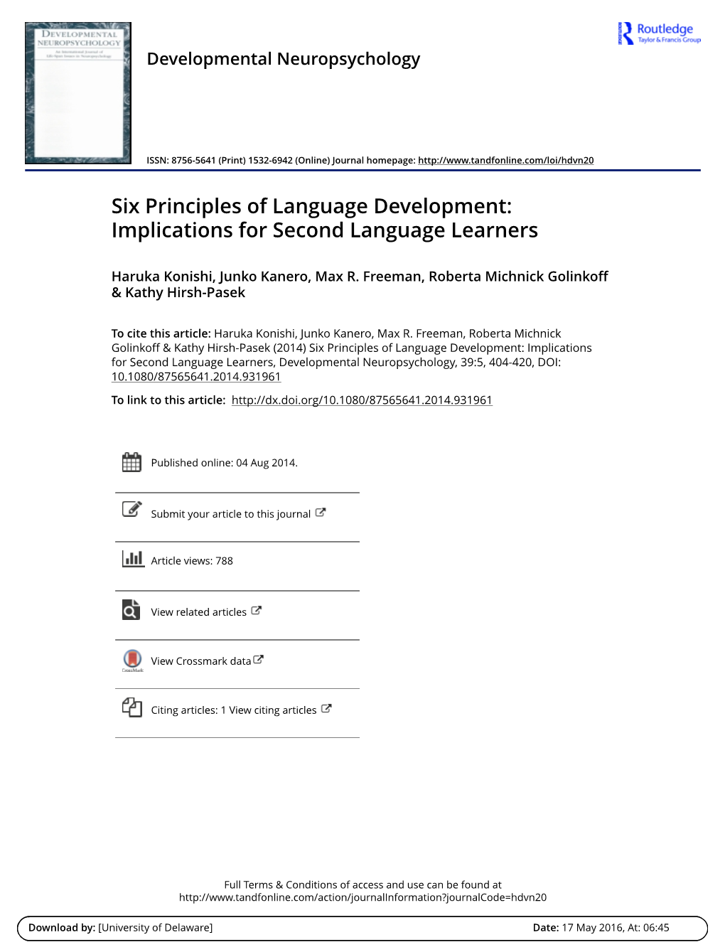 Six Principles of Language Development: Implications for Second Language Learners