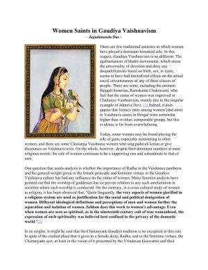 Women Saints in Gaudiya Vaishnavism​