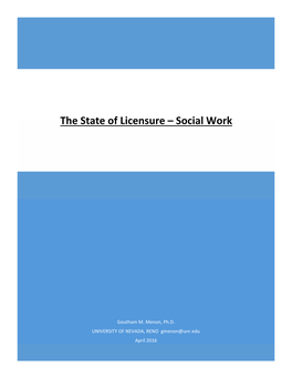 The State of Licensure – Social Work