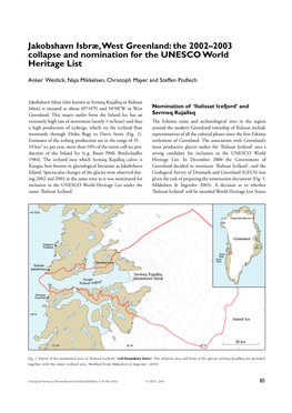 Jakobshavn Isbræ,West Greenland: the 2002–2003 Collapse and Nomination for the UNESCO World Heritage List