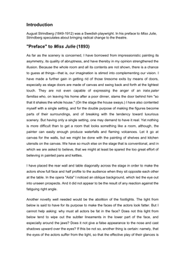 Introduction "Preface" to Miss Julie (1893)