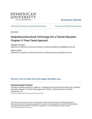 Integrating Instructional Technology Into a Teacher Education Program: a Three-Tiered Approach